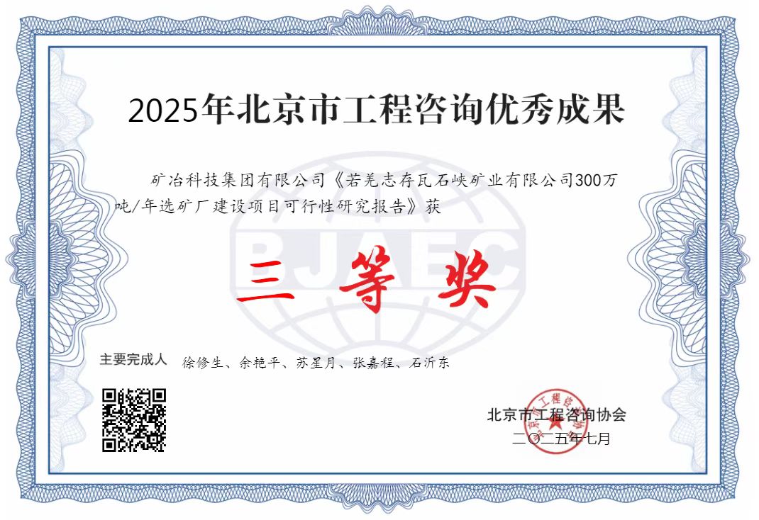 若羌志存瓦石峽礦業有限公司300萬噸年選礦廠建設項目可行性研究報告.jpg